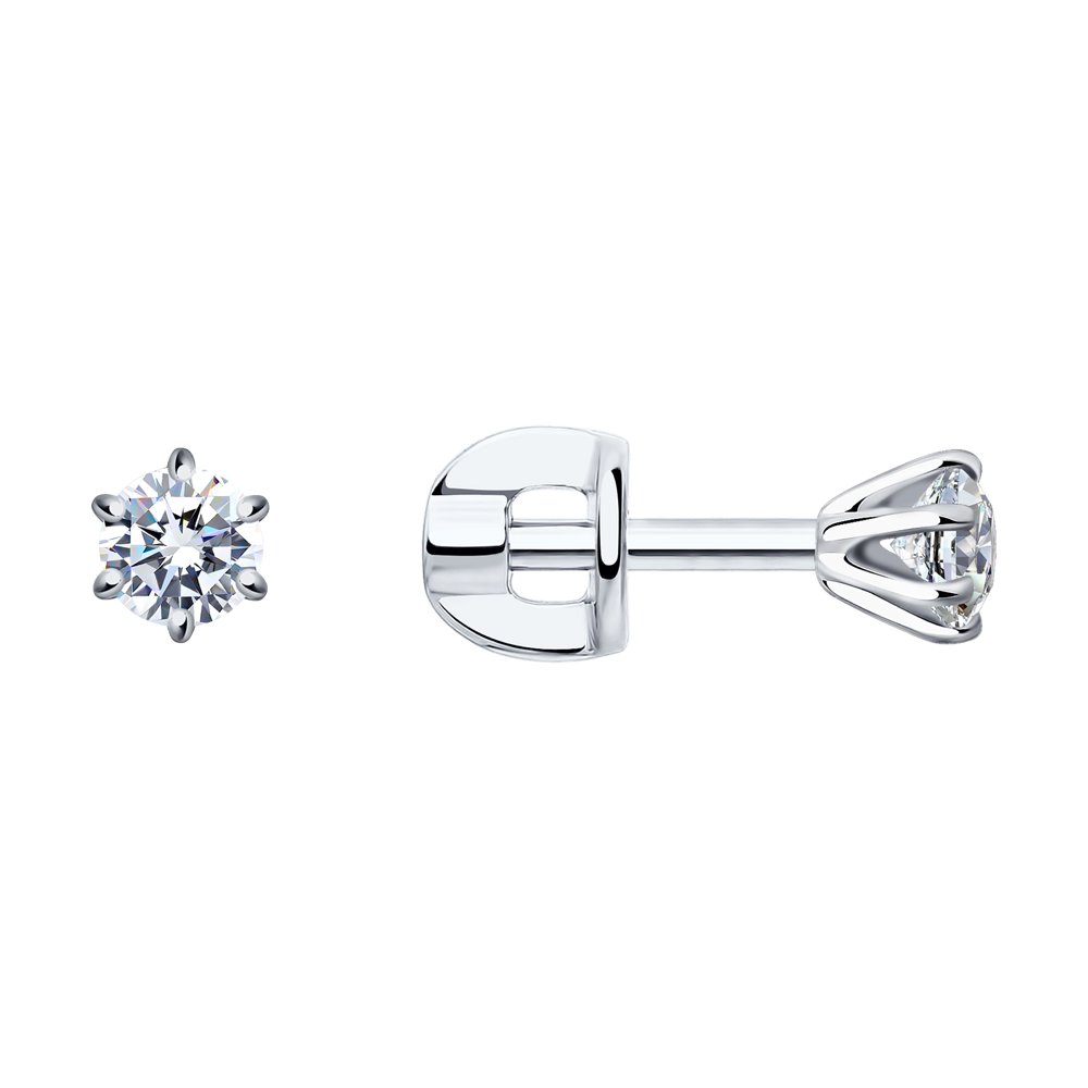 

Серьги-пусеты из белого золота с бриллиантом SOKOLOV Diamonds 1021822-3, 1021822-3