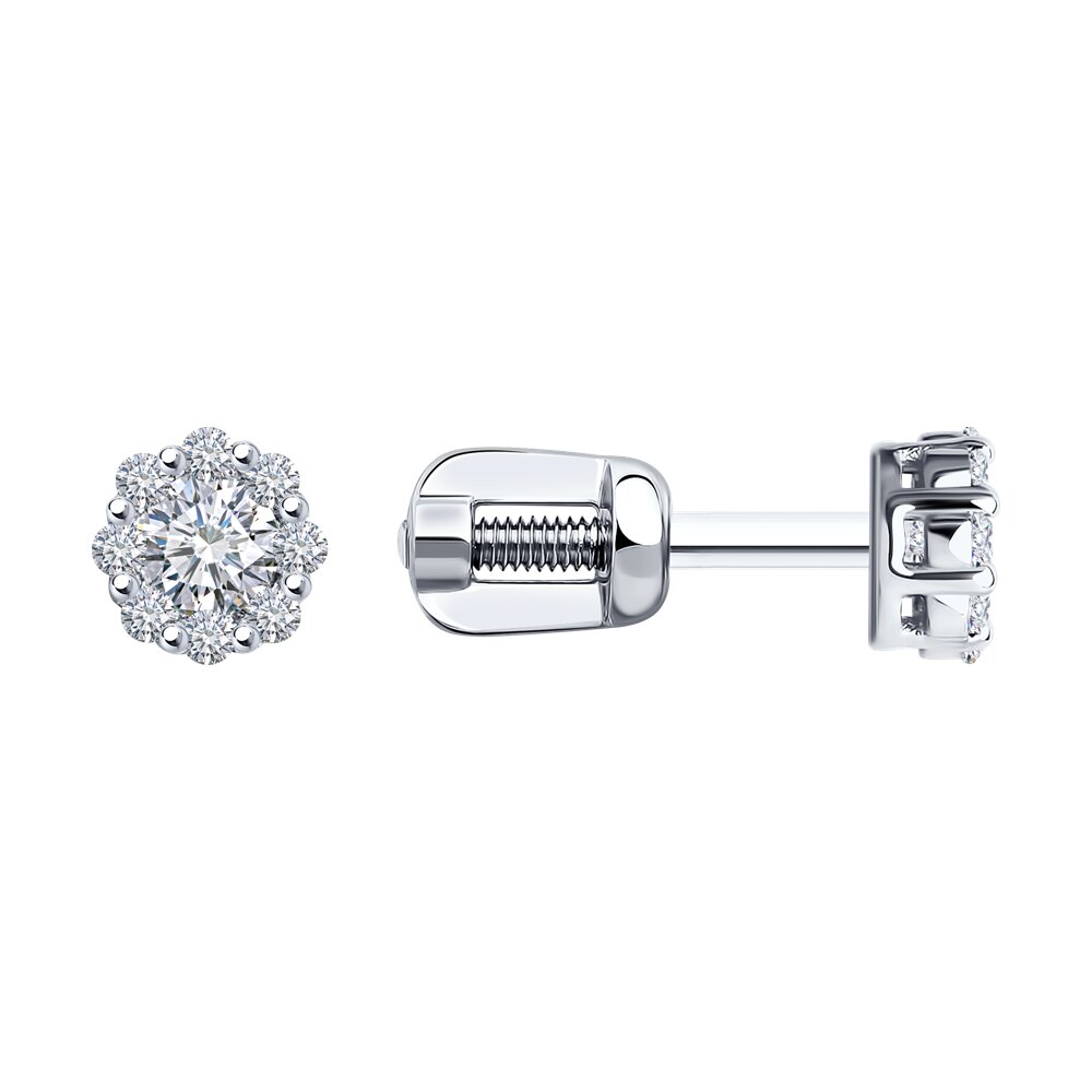 

Серьги пусеты из белого золота SOKOLOV Diamonds 1020180, бриллиант, 1020180
