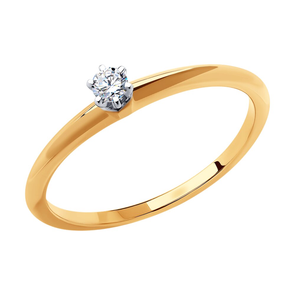 

Кольцо из золота р. 15,5 SOKOLOV Diamonds 1012379, бриллиант, 1012379