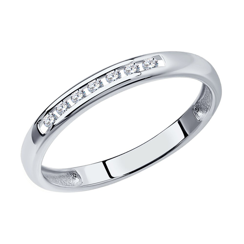 

Кольцо обручальное из белого золота с бриллиантом р. , SOKOLOV Diamonds 1012324-3, 1012324-3