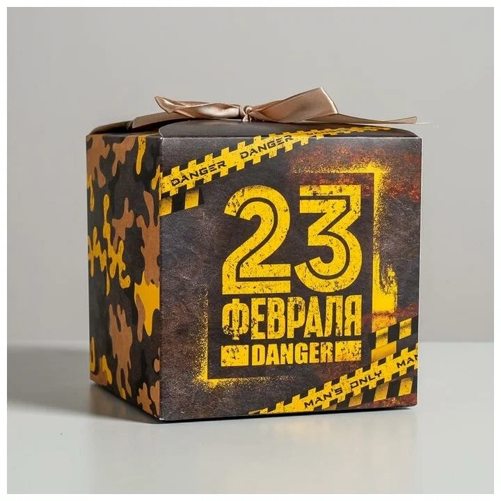 

Коробка подарочная Дарите Счастье С 23 февраля! 12 х 12 х 12 см, Коричневый, 5218395