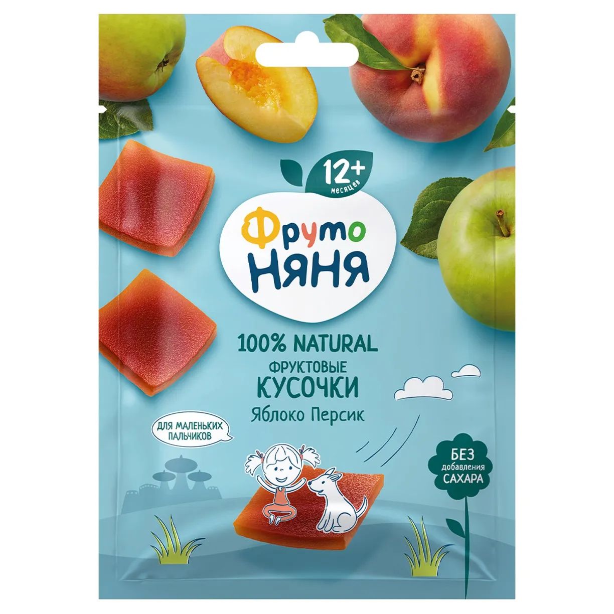 Фрутоняня фруктовые кусочки 53г яблоко/персик 12+мес N 10 * 5 упаковок