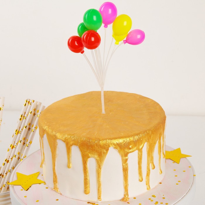 Топпер для торта «Шарики», 17x8x4,5 см, цвет МИКС(36 шт.)