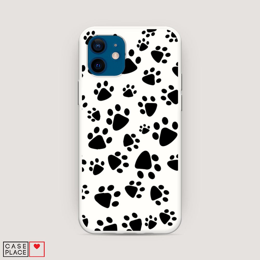 

Матовый силиконовый чехол "Лапки черные" на Apple iPhone 12, 12557-1