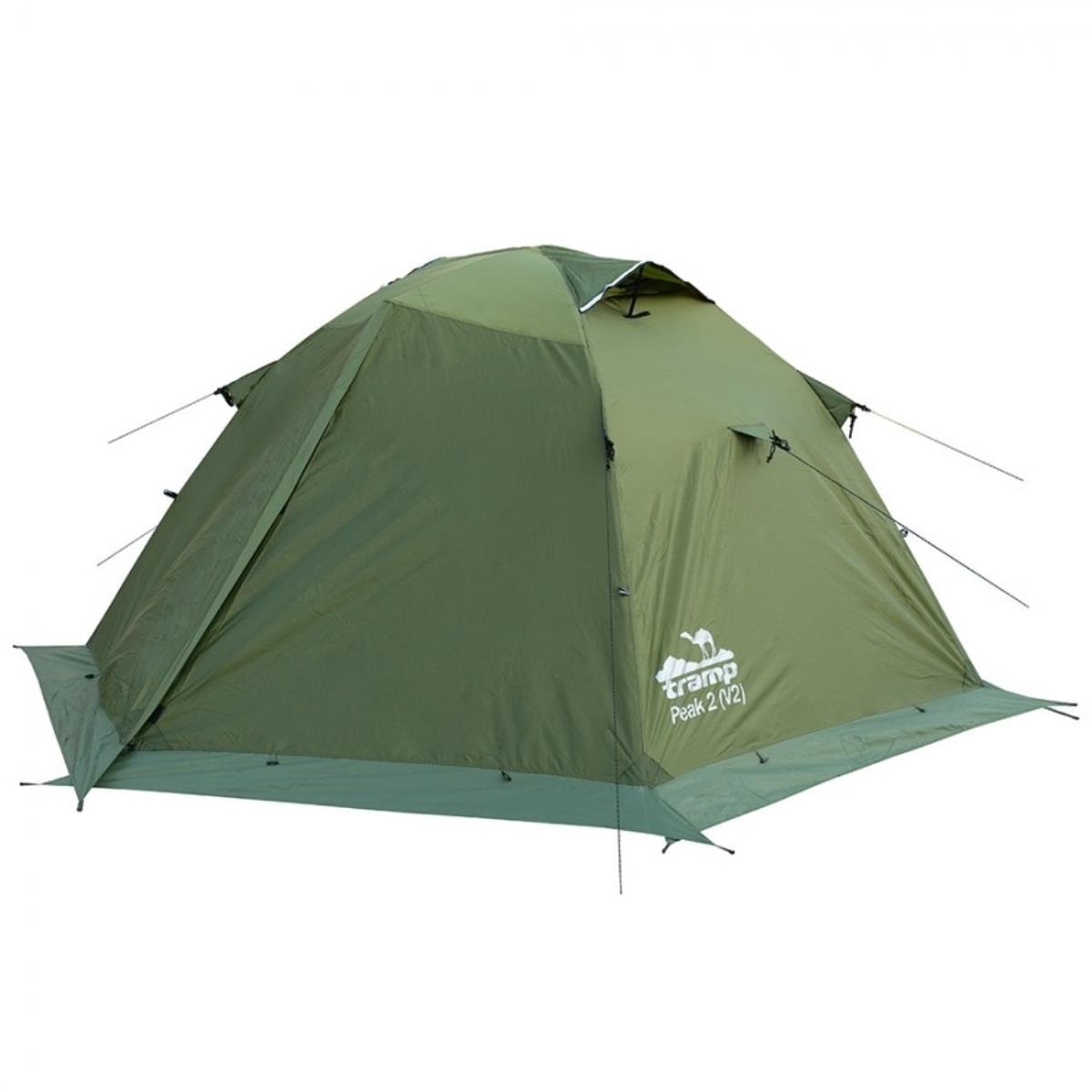 Палатка PEAK 2 V2 зеленый (TRT-25) TRAMP