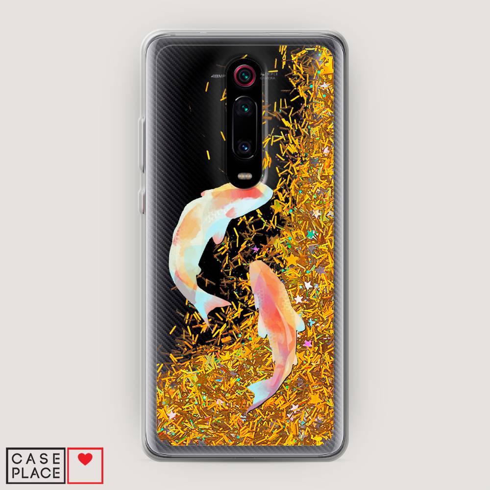 

Жидкий чехол с блестками "Акварельные карпы" на Xiaomi Redmi K20, 35590-1