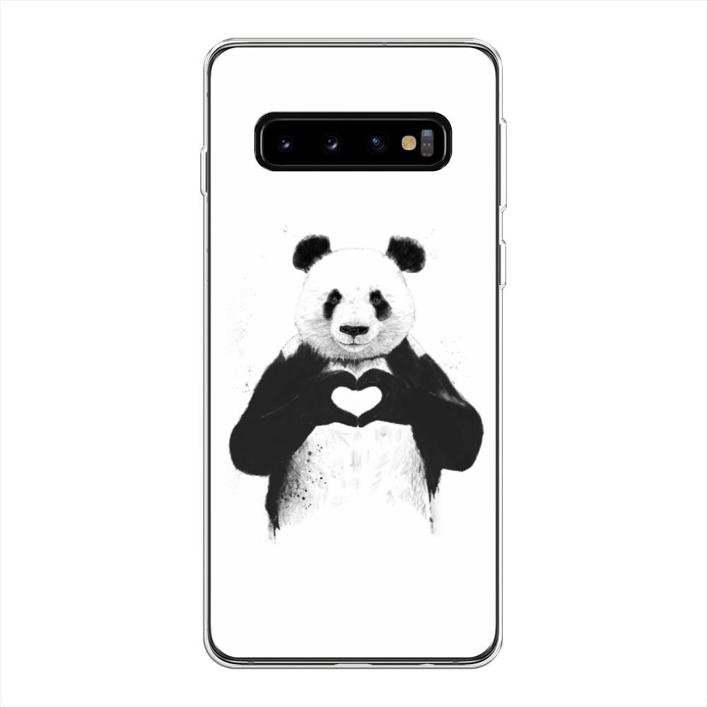 

Чехол Awog на Samsung Galaxy S10 Plus "Панда love", Разноцветный, 27150-10