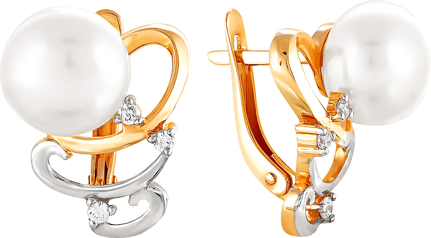 

Серьги женские из золота Примаэксклюзив 290-1-591Р, жемчуг/фианит, 290-1-591Р