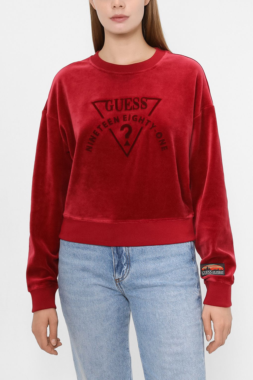 

Свитшот женский Guess Jeans W2BQ21 KBBN0 красный XL, W2BQ21 KBBN0