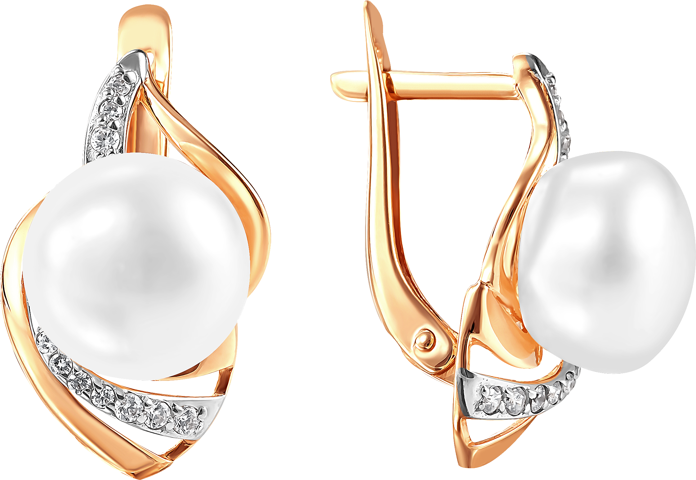 

Серьги женские из золота Примаэксклюзив 290-1-943Р, жемчуг/фианит, 290-1-943Р