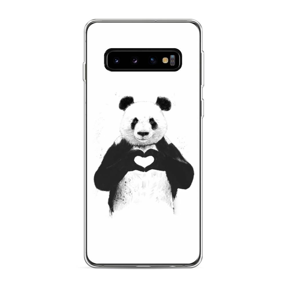 фото Силиконовый чехол "панда love" на samsung galaxy s10 awog