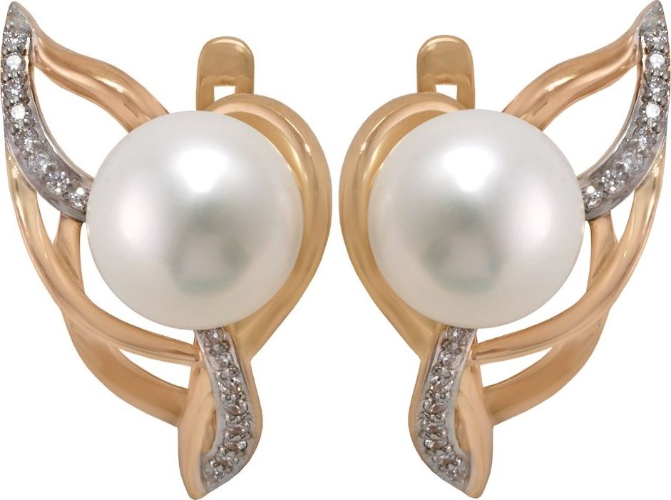 

Серьги женские из золота Примаэксклюзив 290-1-524Р, жемчуг/фианит, 290-1-524Р