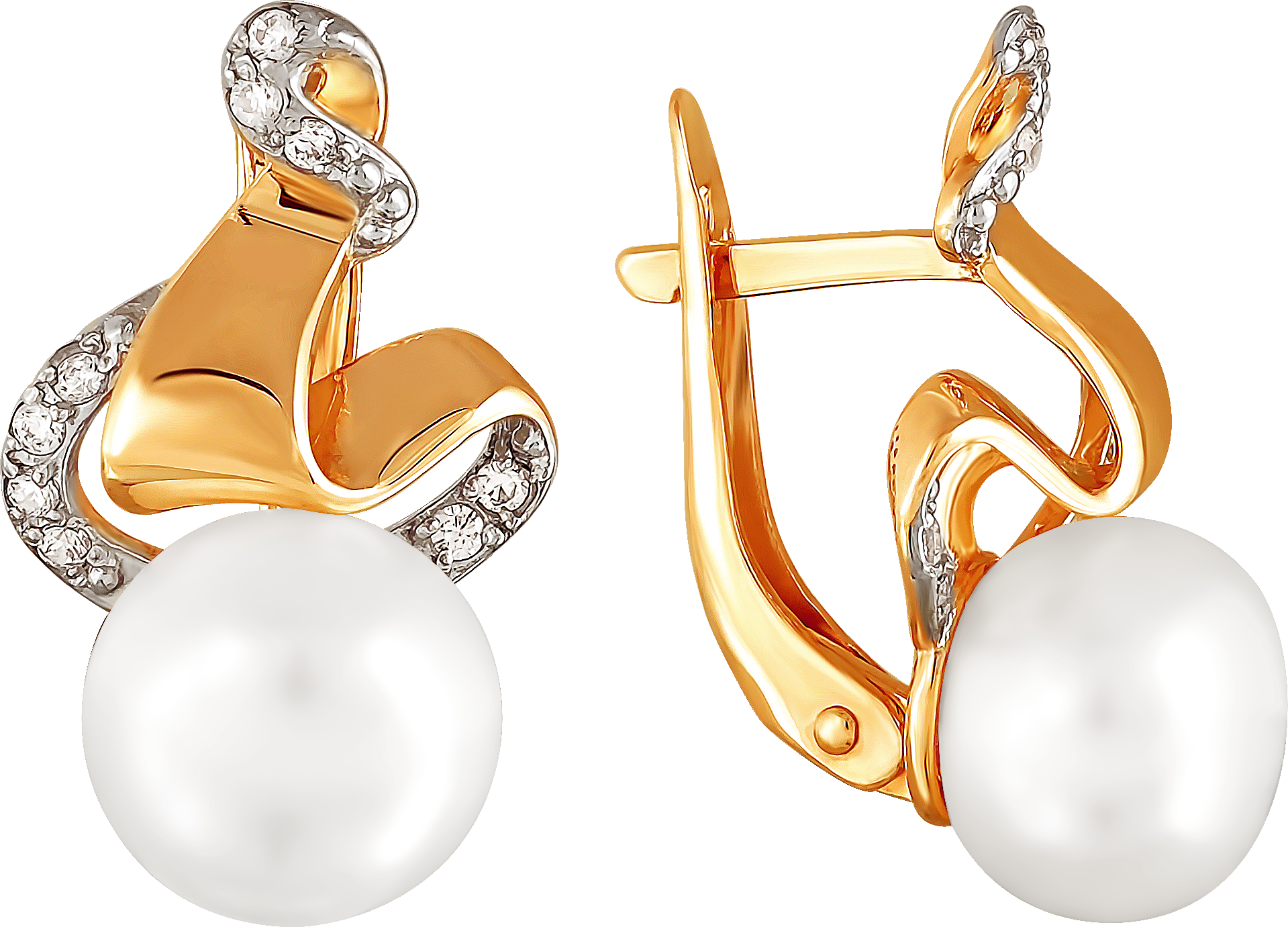 

Серьги женские из золота Примаэксклюзив 290-1-513Р, жемчуг/фианит, 290-1-513Р