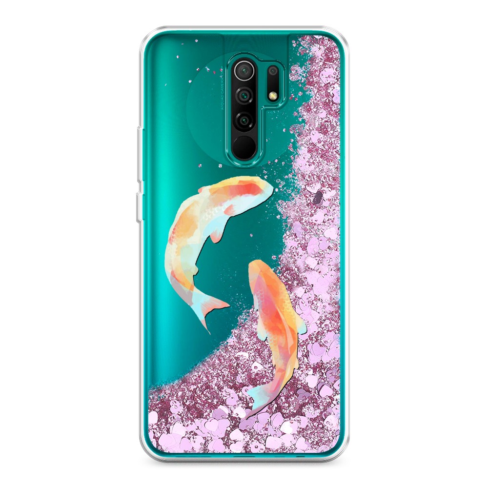 

Жидкий чехол с блестками "Акварельные карпы" на Xiaomi Redmi 9, 38394-1