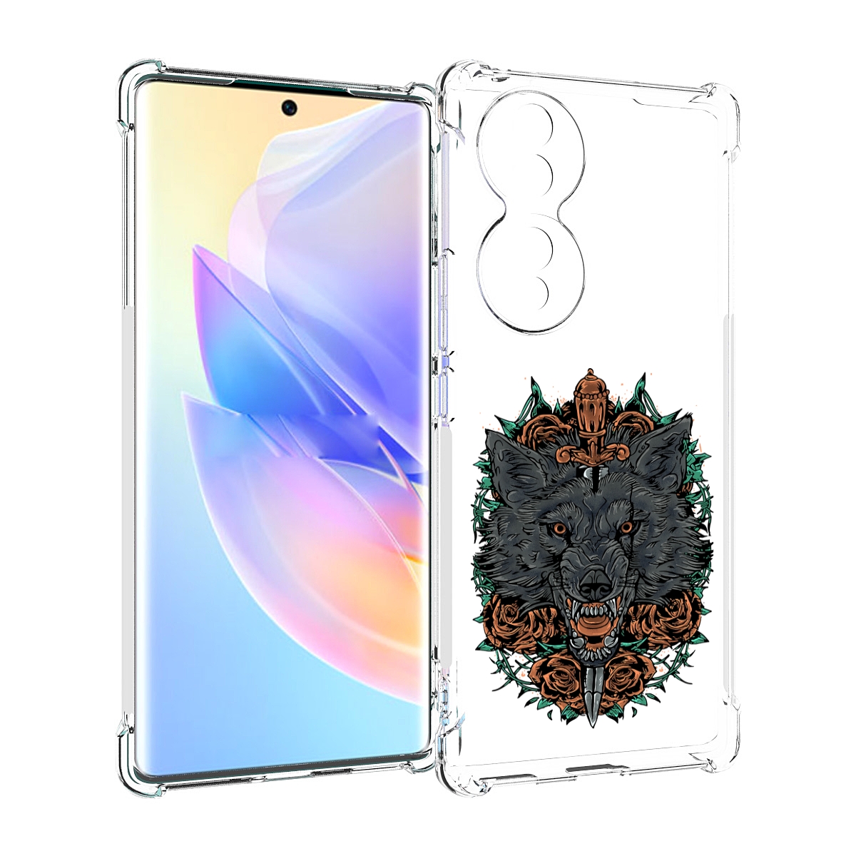 

Чехол MyPads красивый злой волк для Honor 70, Прозрачный, Tocco