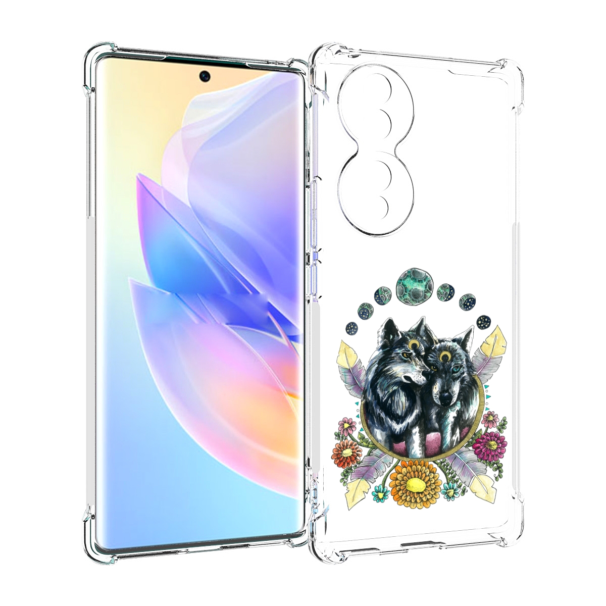 

Чехол MyPads красивые волки абстракция для Honor 70, Прозрачный, Tocco