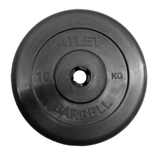 фото Диск обрезиненный черный mb atlet d-31 10кг mb barbell