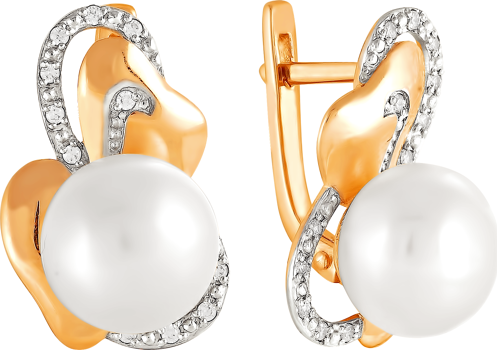 

Серьги женские из золота Примаэксклюзив 024-0639, жемчуг/фианит, 024-0639
