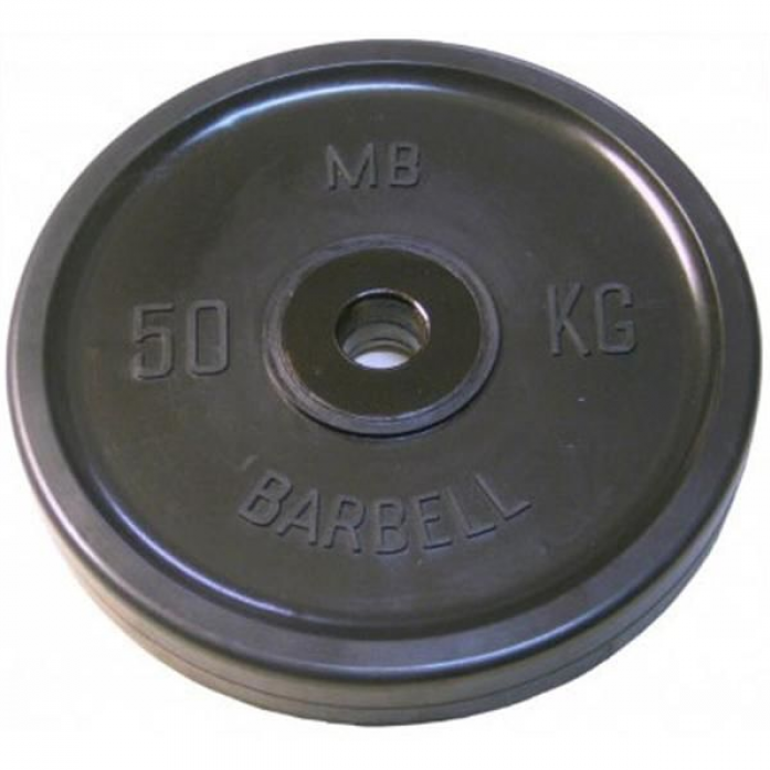 Диск для штанги MB Barbell Евро-Классик 50 кг, 51 мм черный