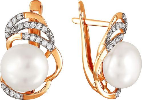

Серьги женские из золота Примаэксклюзив 290-1-492Р, жемчуг/фианит, 290-1-492Р