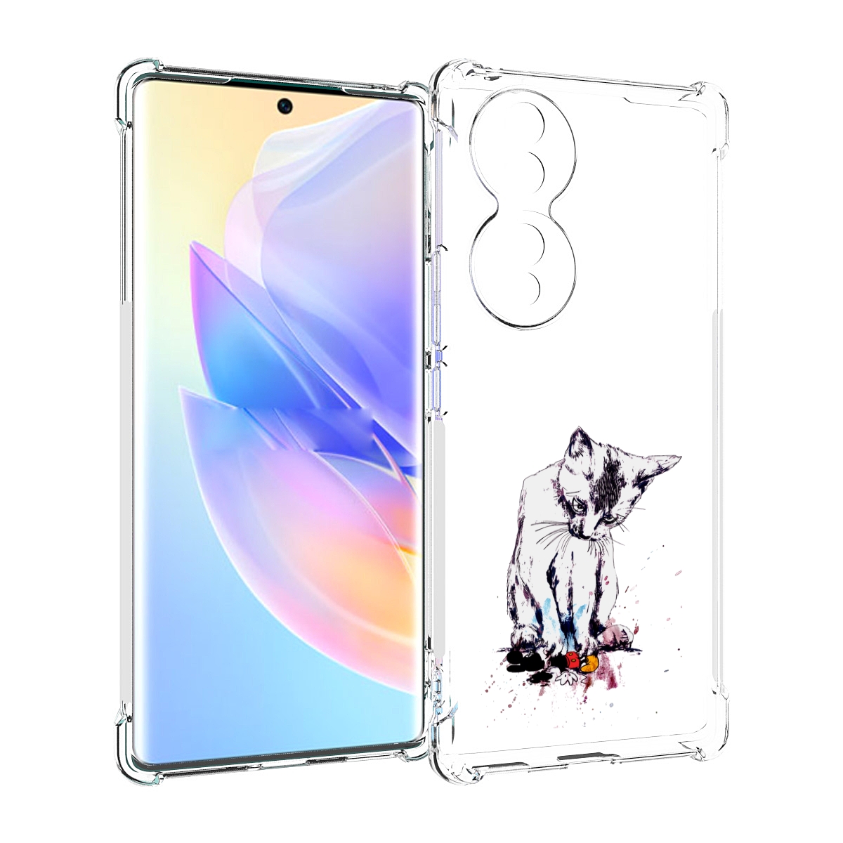

Чехол MyPads кот и микки для Honor 70, Прозрачный, Tocco