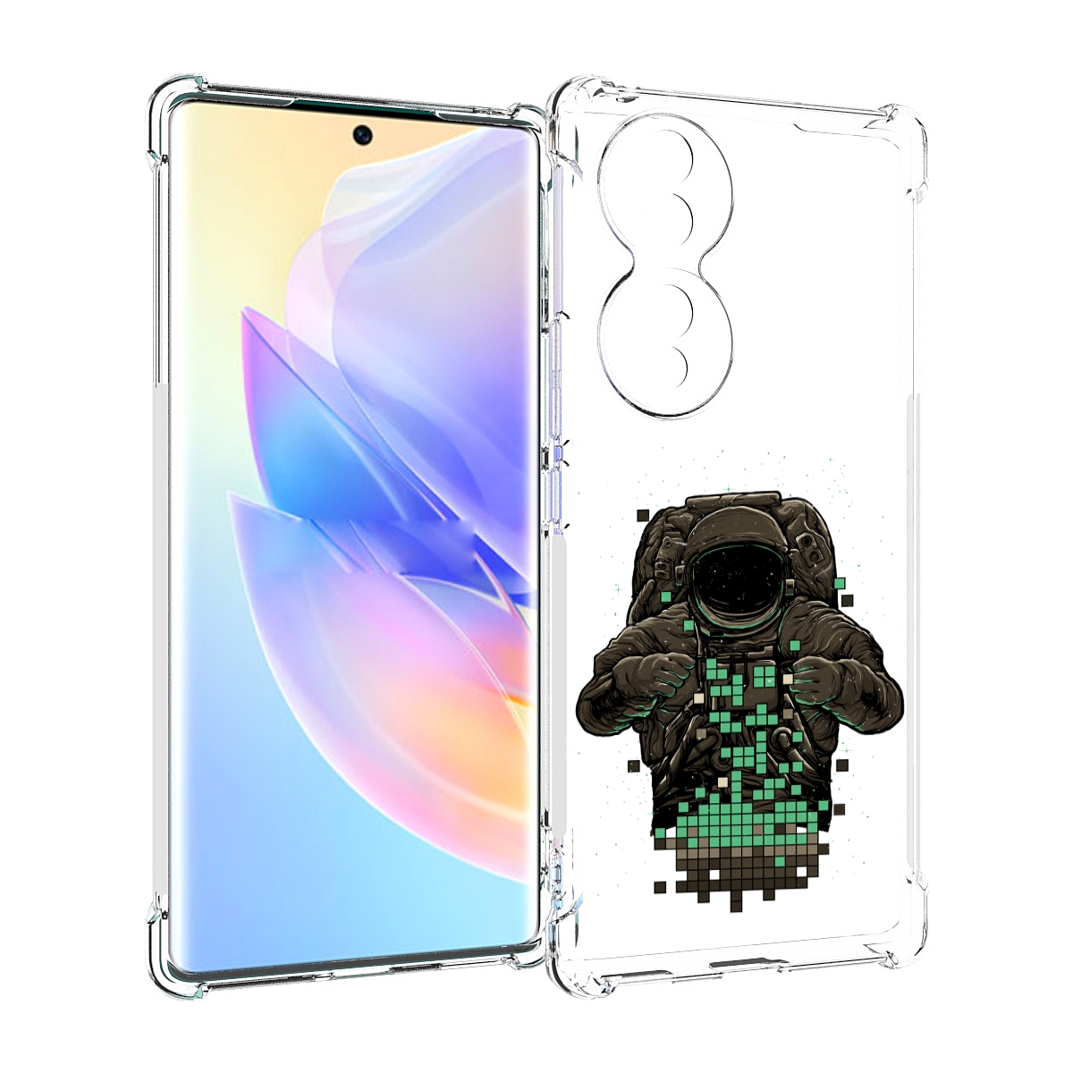

Чехол MyPads космонавт с пикселями для Honor 70, Прозрачный, Tocco