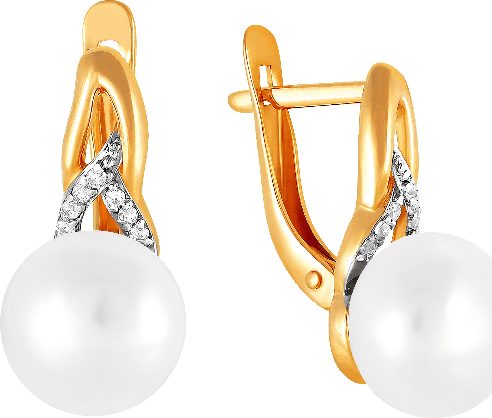 

Серьги женские из золота Примаэксклюзив 290-1-750Р, жемчуг/фианит, 290-1-750Р