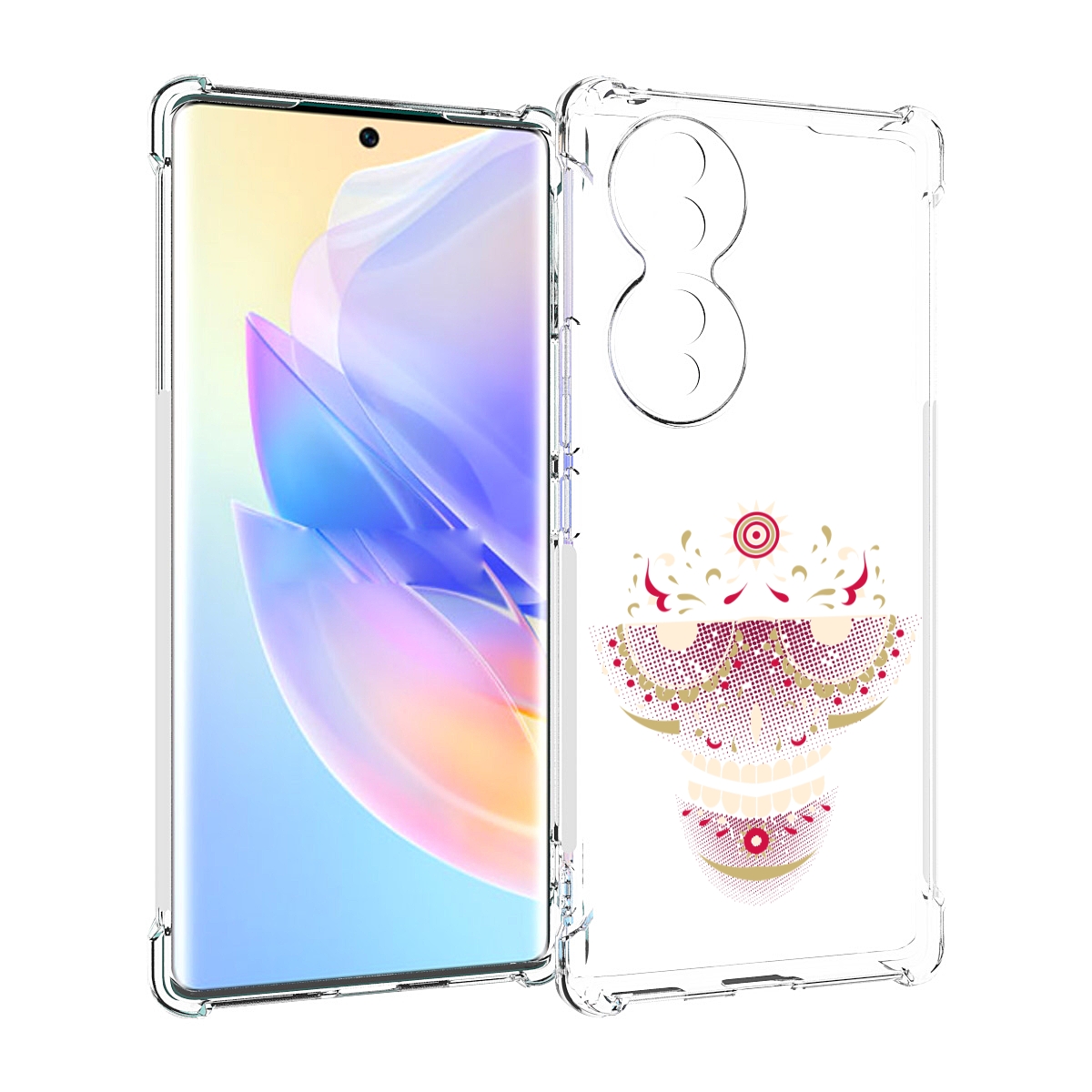

Чехол MyPads карнавальный скелет абстракция для Honor 70, Прозрачный, Tocco