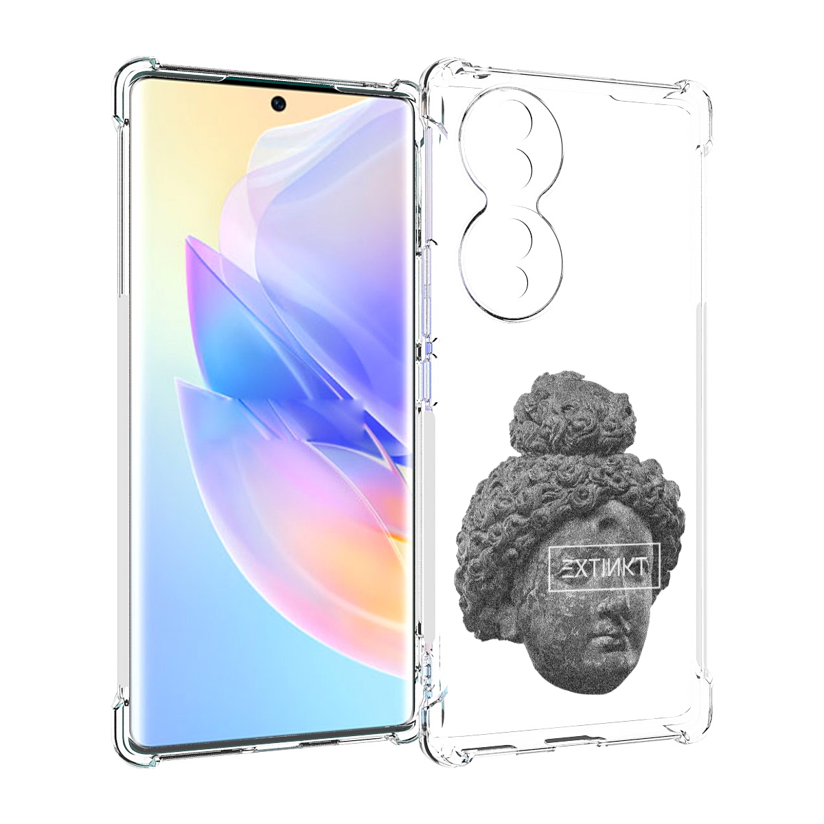 

Чехол MyPads каменное лицо девушки для Honor 70, Прозрачный, Tocco