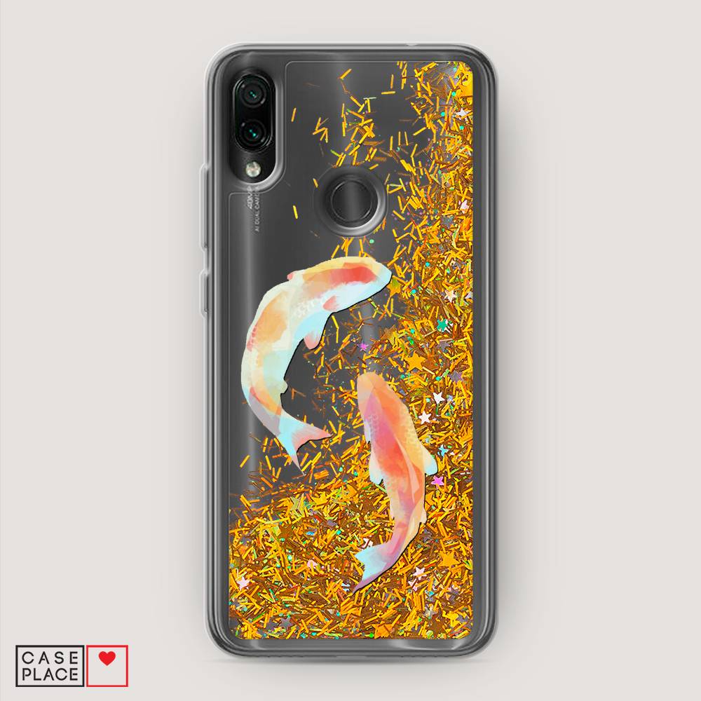 

Жидкий чехол с блестками "Акварельные карпы" на Xiaomi Redmi 7, 35090-1