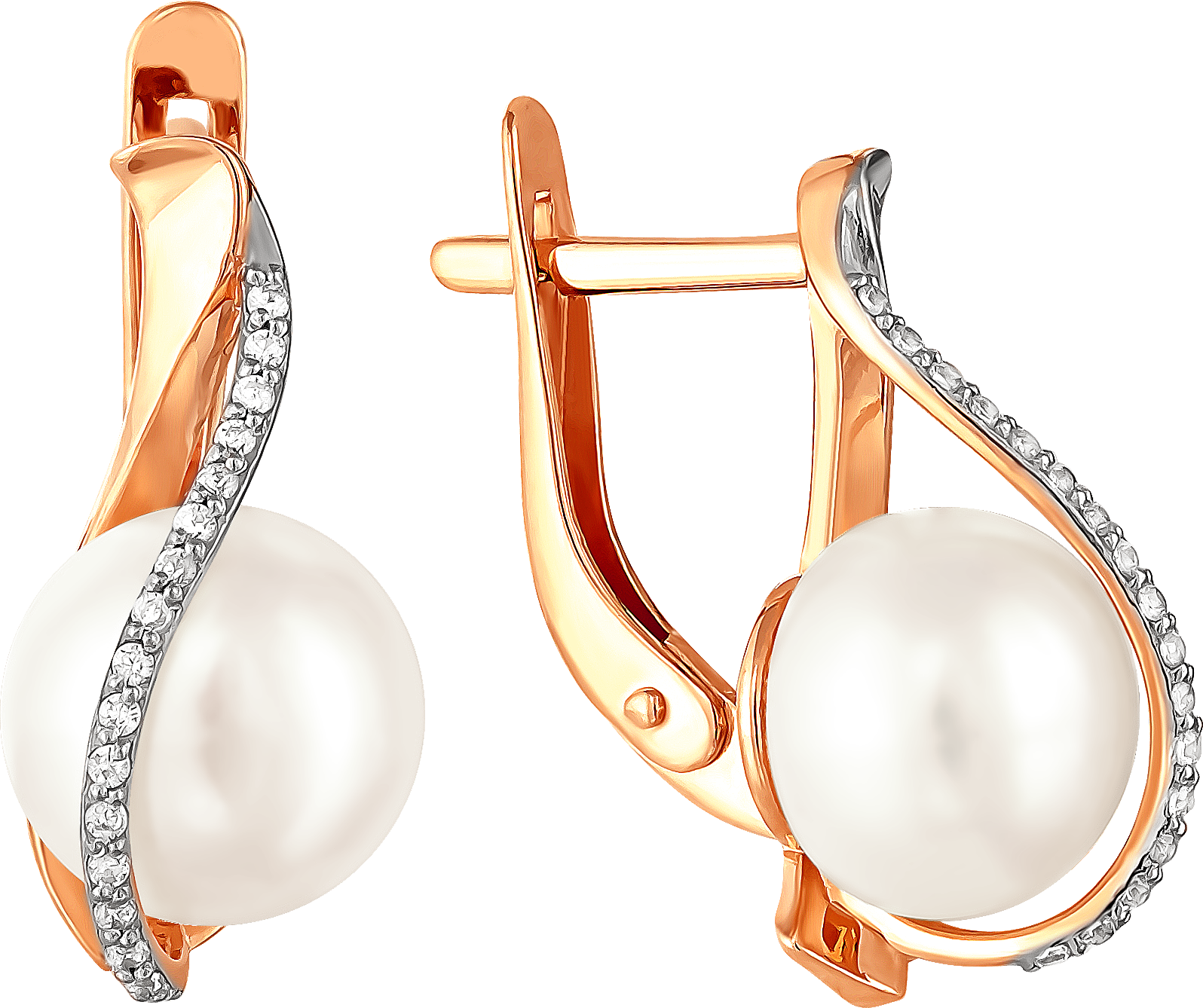 

Серьги женские из золота Примаэксклюзив 290-1-854Р, жемчуг/фианит, 290-1-854Р