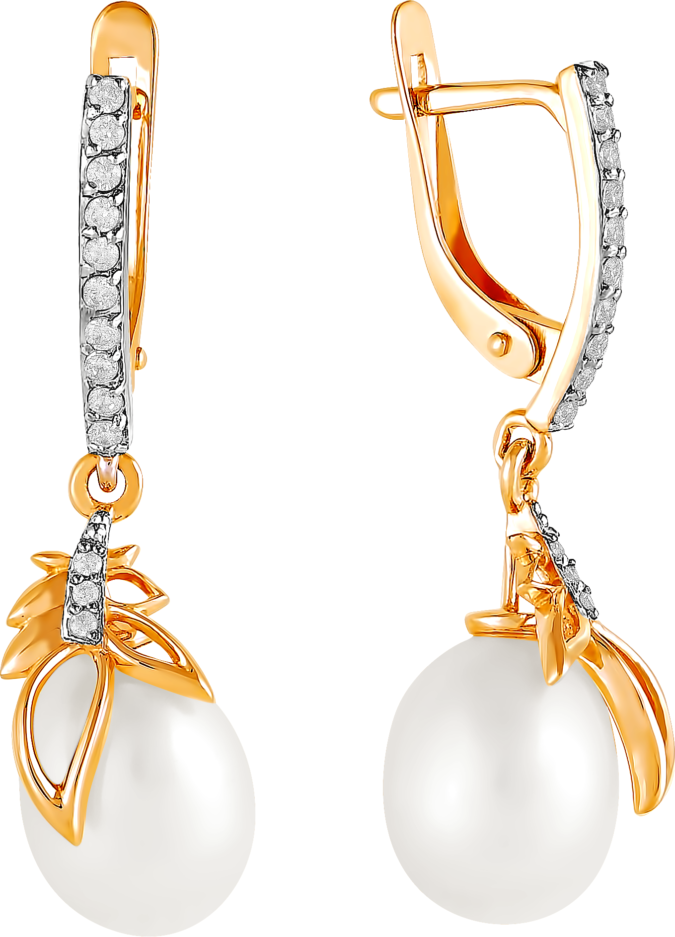 

Серьги женские из золота Примаэксклюзив 290-1-723Р, жемчуг/фианит, 290-1-723Р