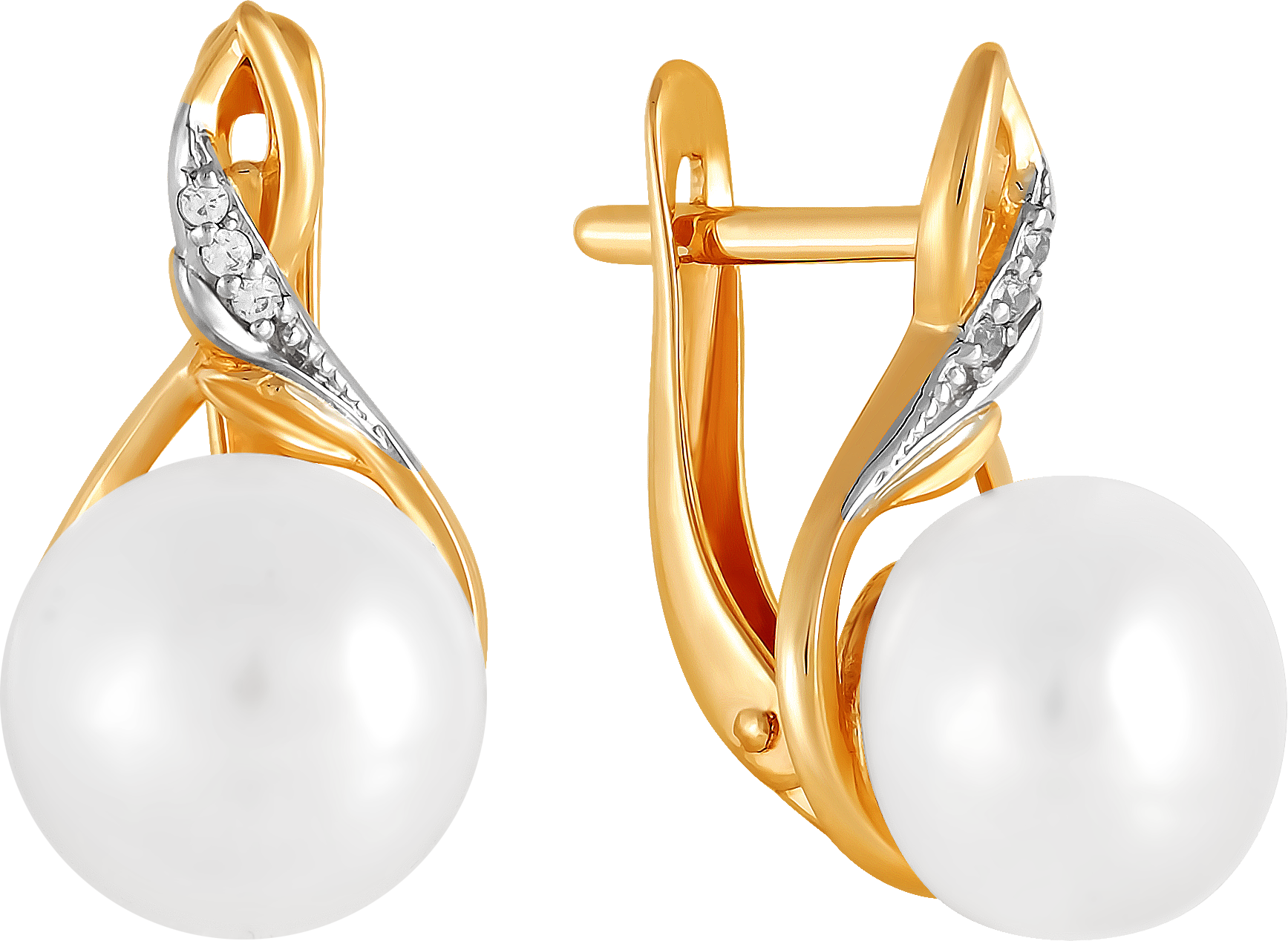 

Серьги женские из золота Примаэксклюзив 290-1-778Р, жемчуг/фианит, 290-1-778Р
