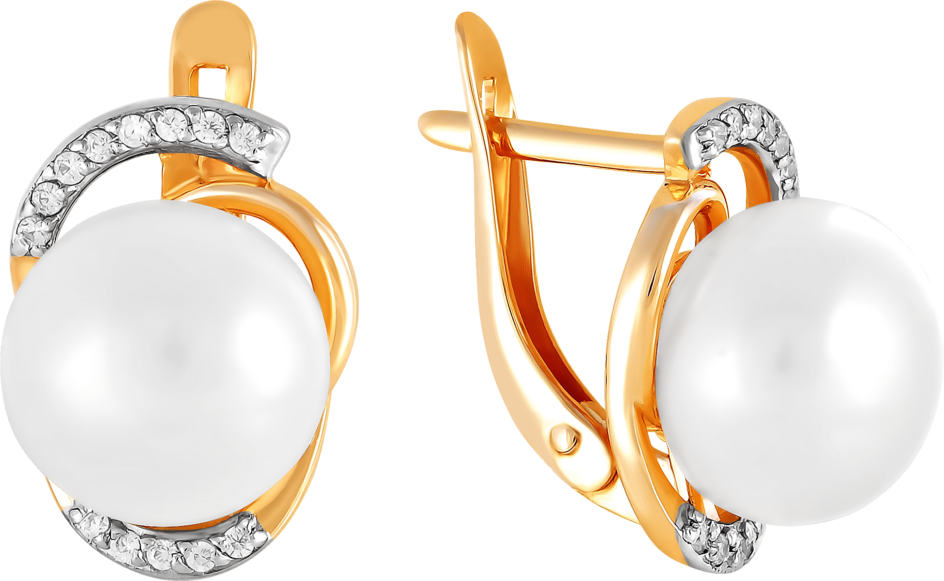 

Серьги женские из золота Примаэксклюзив 290-1-774Р, жемчуг/фианит, 290-1-774Р
