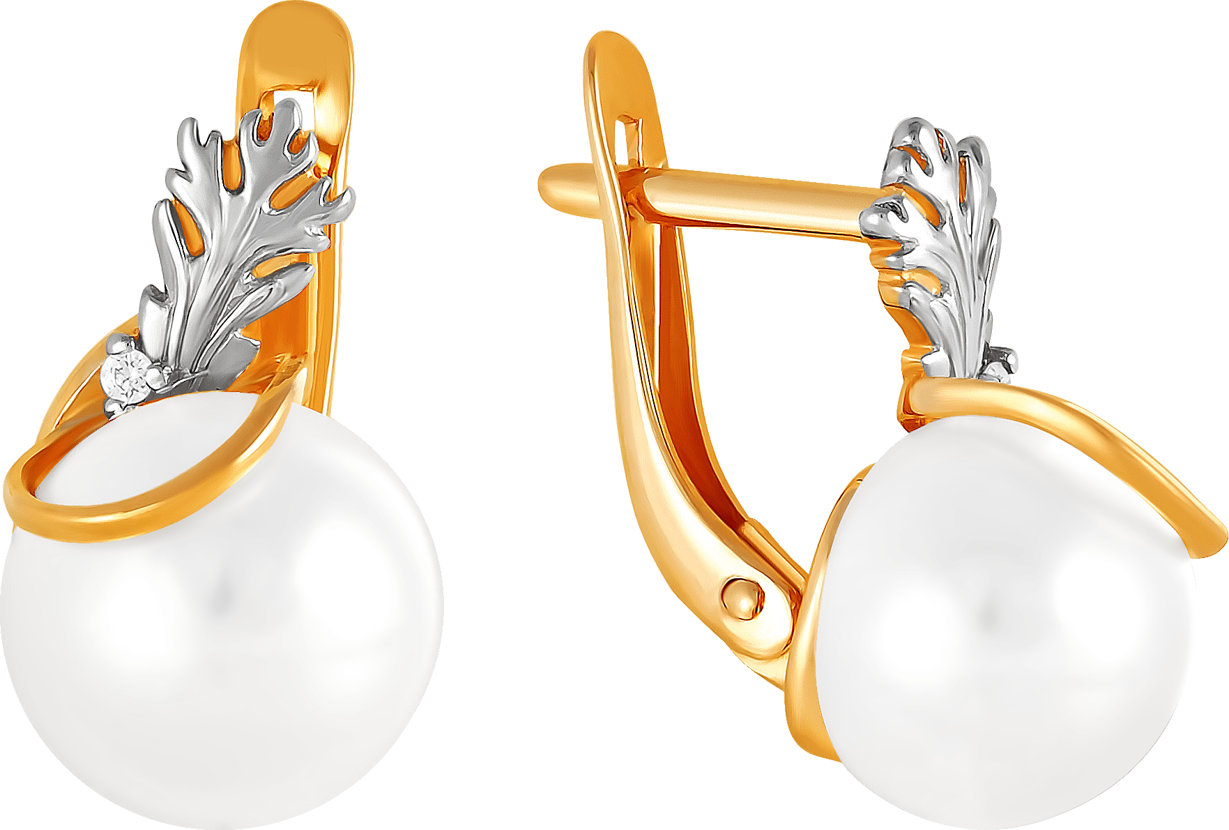 

Серьги женские из золота Примаэксклюзив 290-1-781Р, жемчуг/фианит, 290-1-781Р