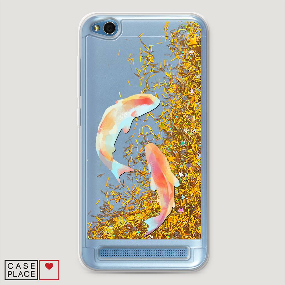 

Жидкий чехол с блестками "Акварельные карпы" на Xiaomi Redmi 5A, 32890-1
