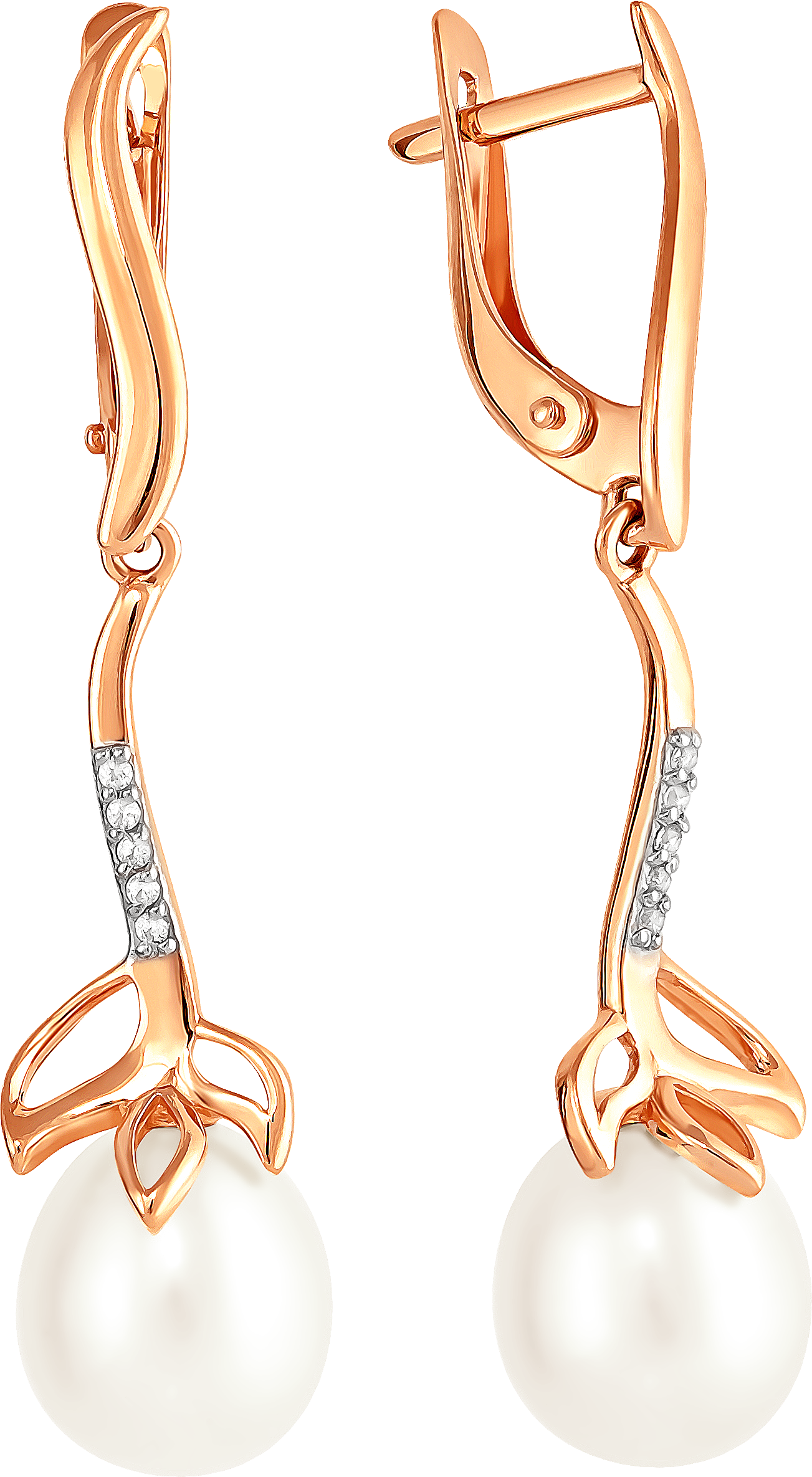 

Серьги женские из золота Примаэксклюзив 290-1-870Р, жемчуг/фианит, 290-1-870Р