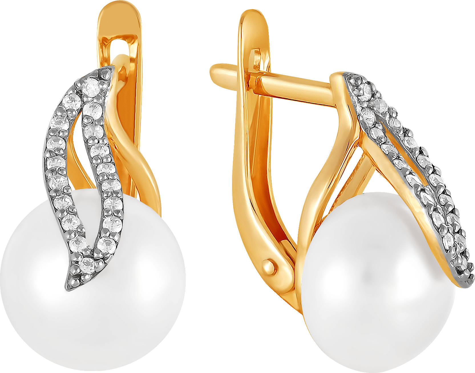 

Серьги женские из золота Примаэксклюзив 290-1-798Р, жемчуг/фианит, 290-1-798Р