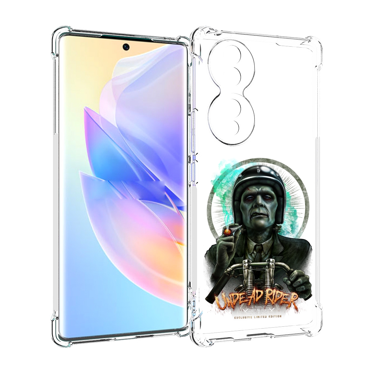 Чехол MyPads зеленый мужчина с сигаретой на мотоцикле для Honor 70