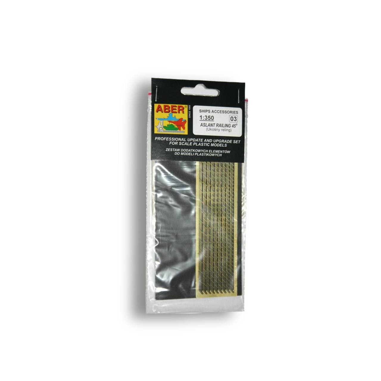

350 03 Aber 1/350 Ships aslant railing at 45 degree, Однотонный, 350 03