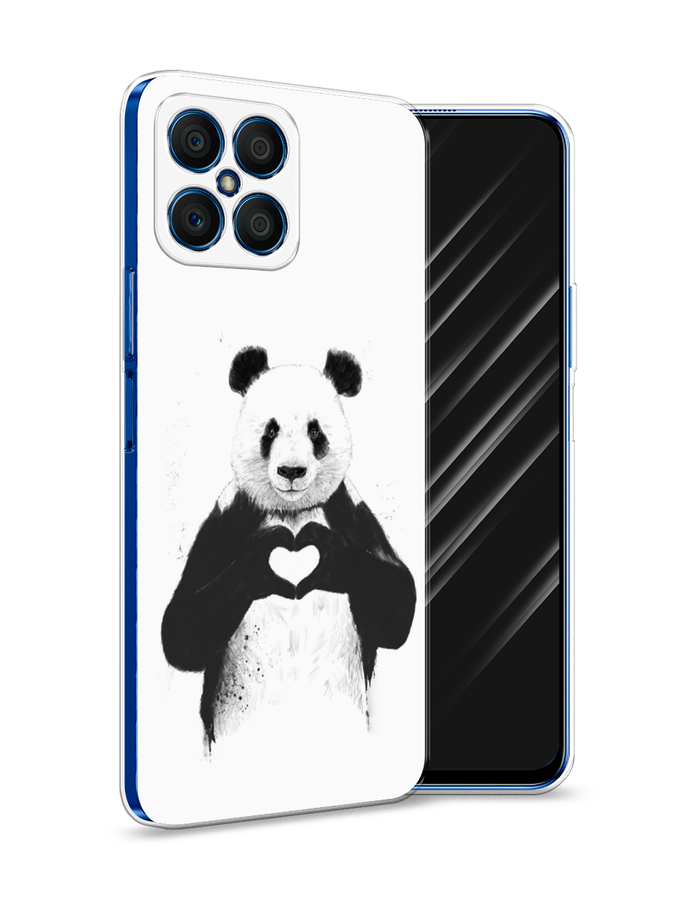 

Чехол Awog на Honor X8 "Панда love", Серебристый, 6107650-10