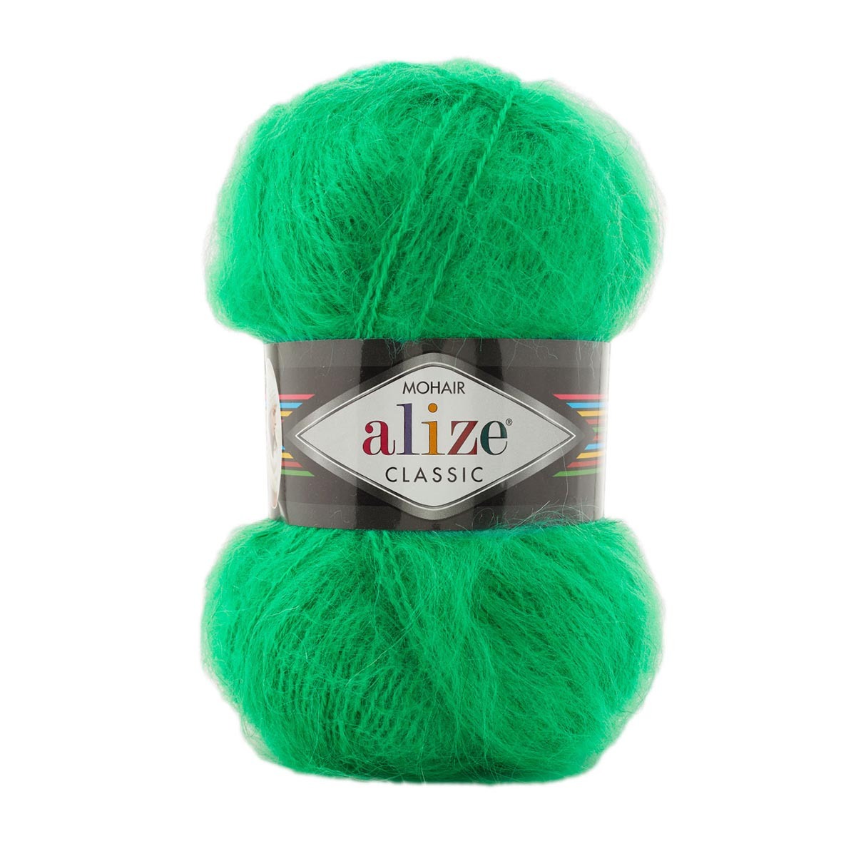 фото Пряжа alize mohair classic new 200м (25%мохер, 24%шерсть, 51%акрил) (455 зеленый гранат)