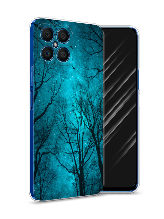 

Чехол Awog на Honor X8 "Сказочный лес", Черный;голубой, 6107650-4
