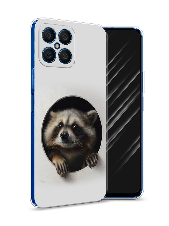 

Чехол Awog на Honor X8 "Любопытный енот", Коричневый;черный;белый, 6107650-1