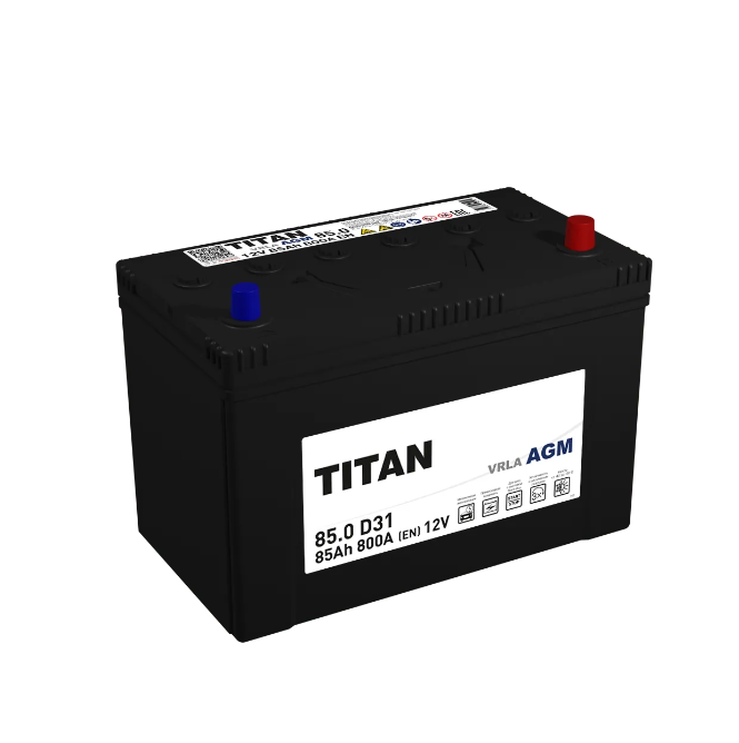

Аккумулятор TITAN AGM D31 85 А/ч ОБР 305x175x223 EN800 A TITAN 4610082702134