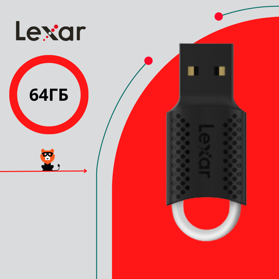 

Флеш диск Lexar JumpDrive V40 64GB BL Black, JumpDrive V40 64GB BL Black