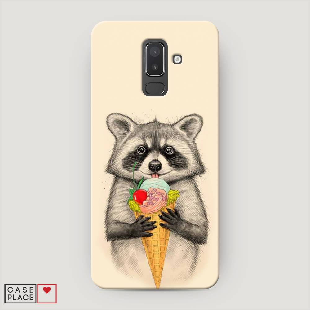 

Чехол Awog "Енот с мороженым" для Samsung Galaxy J8