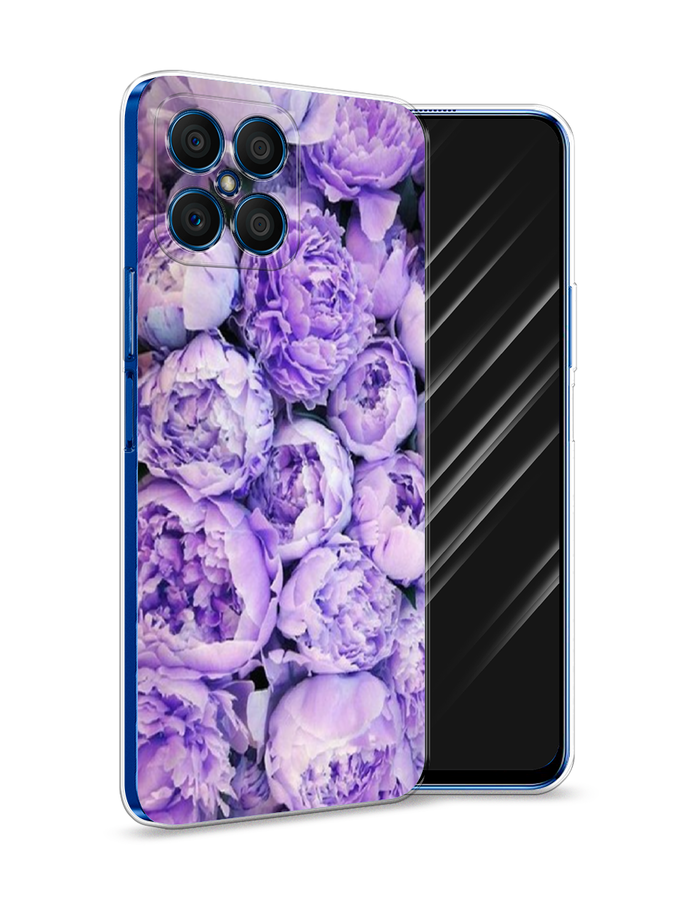 

Чехол Awog на Honor X8 "Пионы сиреневые", Фиолетовый;голубой, 6107650-8