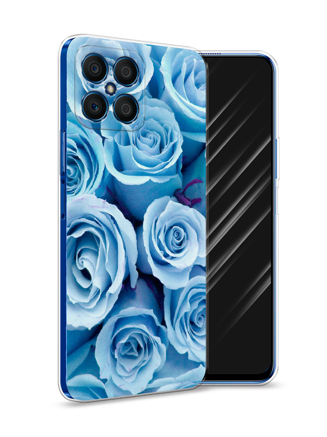 

Чехол Awog на Honor X8 "Лазурные розы", Голубой, 6107650-8