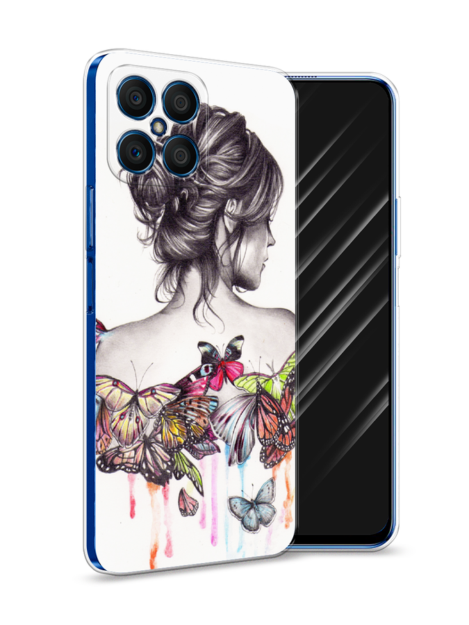 

Чехол Awog на Honor X8 "Девушка с бабочками", Коричневый, 6107650-10